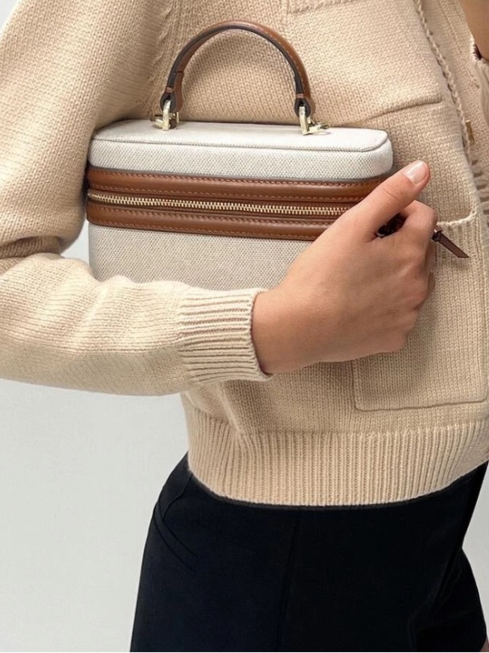 Zara Top Handle Ridged Bag - Picture 2 of 5